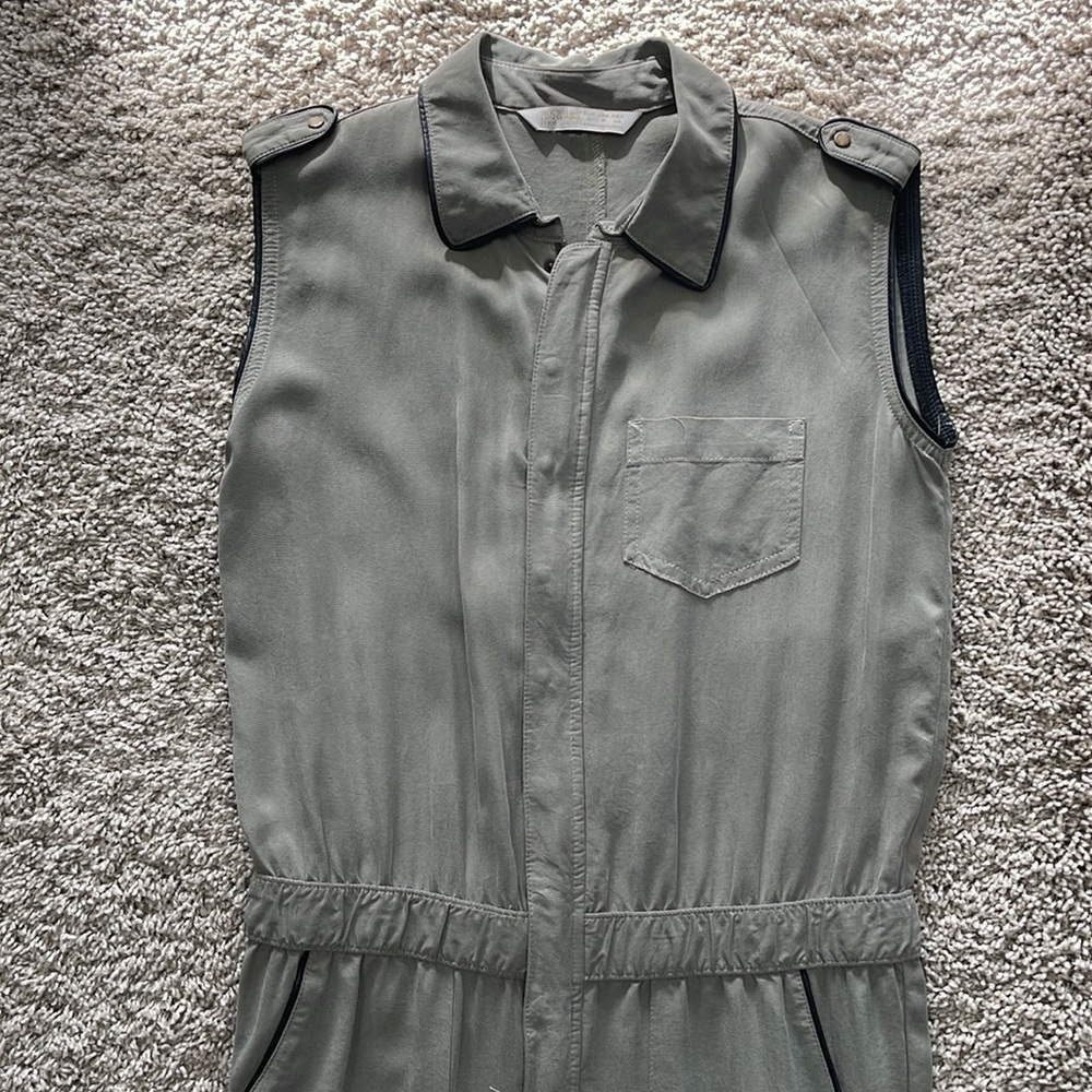 Zara Basic Army Green Jumpsuit, Size Small - image 2